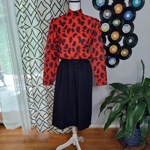 Vintage Toni Todd Red / Black dress.  Sz 10